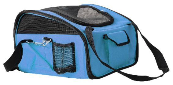 Ultra-Lock' Collapsible Safety Travel Wire Folding Pet Car Seat Carrier  - Sky Blue