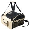 Ultra-Lock' Collapsible Safety Travel Wire Folding Pet Car Seat Carrier  - Khaki