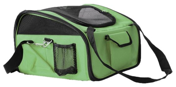 Ultra-Lock' Collapsible Safety Travel Wire Folding Pet Car Seat Carrier  - Olive Green