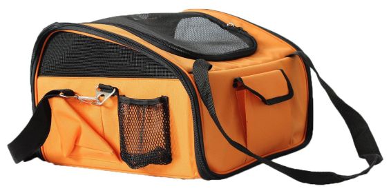 Ultra-Lock' Collapsible Safety Travel Wire Folding Pet Car Seat Carrier  - Orange