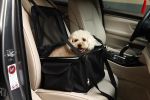 Lightweight Collapsible Safety Travel Wire Folding Pet Car Seat Carrier  - Black/Grey