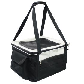 Lightweight Collapsible Safety Travel Wire Folding Pet Car Seat Carrier  - Black/Grey