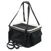Lightweight Collapsible Safety Travel Wire Folding Pet Car Seat Carrier  - Black/Grey