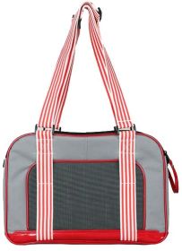 Candy Cane' Fashion Pet Carrier- Grey/Red