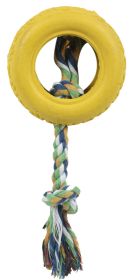 Rubberized Pet Chew Rope And Tire- Yellow