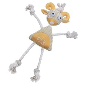 Jute And Rope Plush Doll Manniquen - Pet Toy- Yellow